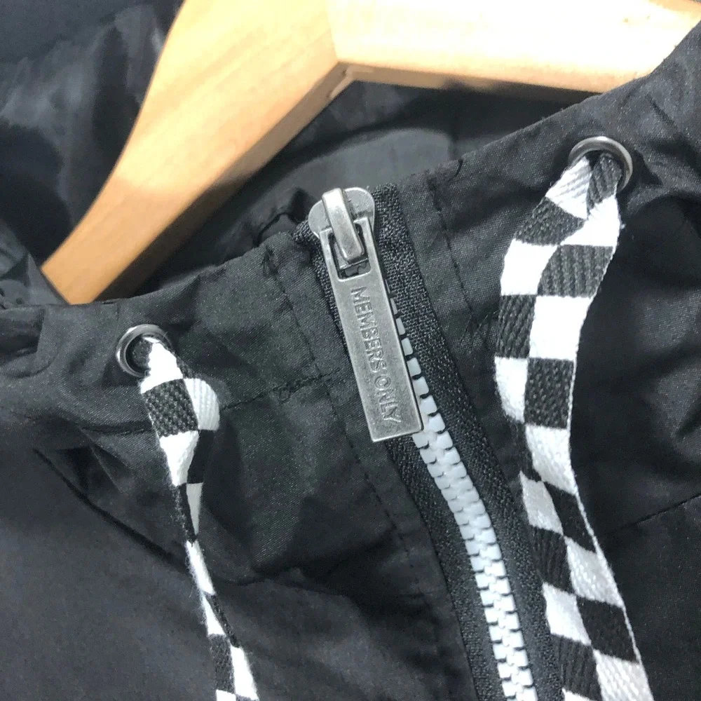 Members Only Mens Black Half Zip Windbreaker Anorak Hooded Jacket ML120212‎ S